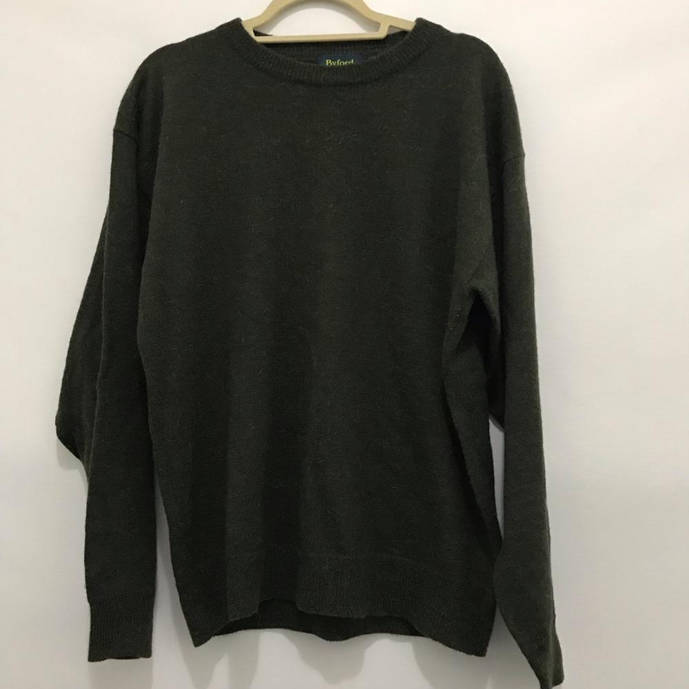 Buford Wool Men's Dark Olive Crewneck Sweater Size L